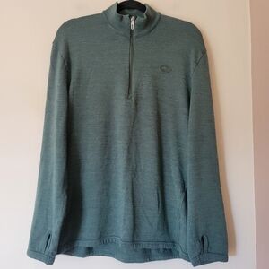 Icebreaker Merino Wool Knit Men's Original Long Sleeve Half Zip Green Sz  Large
